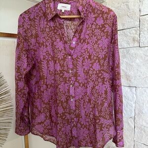 Xirena Beau Shirt- Brown and Purple- XS